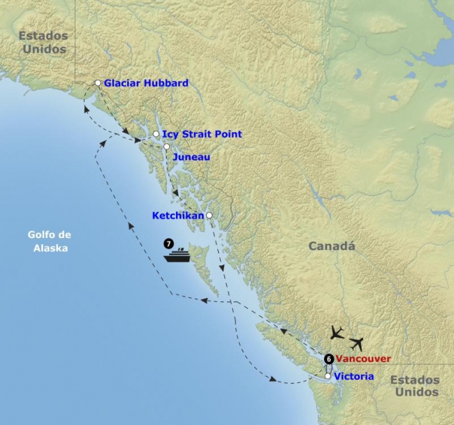 Salida Grupal a Vancouver con crucero por Alaska