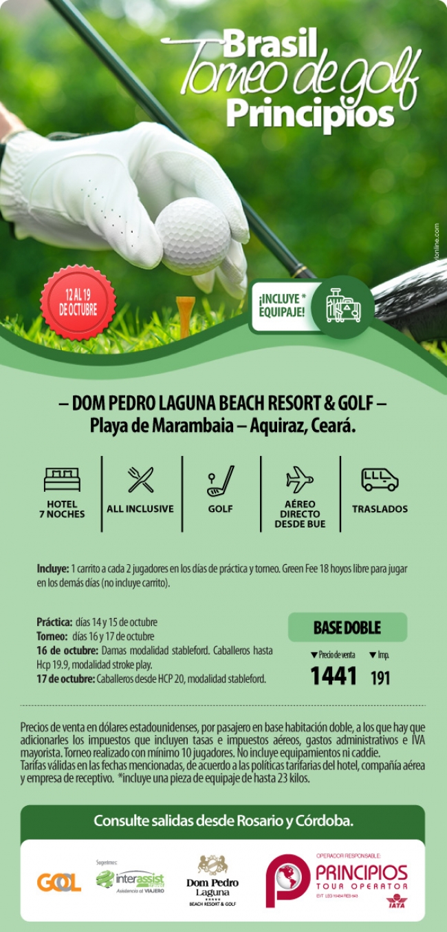 Viaje de Golf Fortaleza Brasil desde Argentina