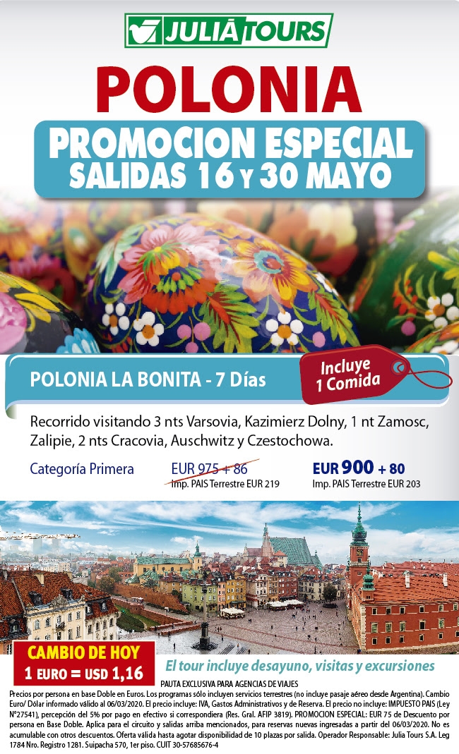 Paquete a Polonia en castellano desde Argentina